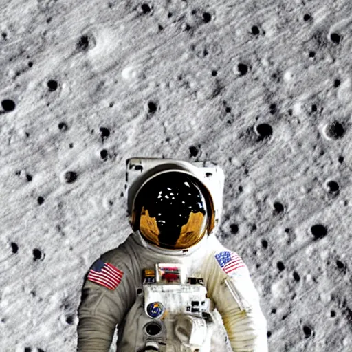 Prompt: an astronaut made of swiss cheese looking up at the moon