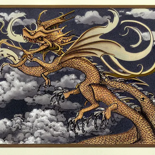 Image similar to ornate dragon, Studio Ghibli