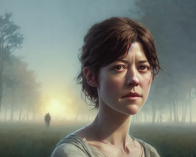 Image similar to highly detailed portrait of mary elizabeth winstead, in the walking dead, stephen bliss, unreal engine, fantasy art by greg rutkowski, loish, rhads, ferdinand knab, makoto shinkai and lois van baarle, ilya kuvshinov, rossdraws, tom bagshaw, global illumination, radiant light, detailed and intricate environment