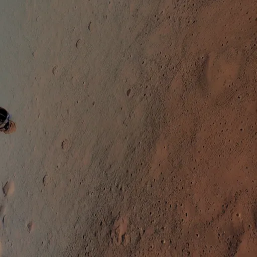 Image similar to an astronaut taking a selfie on the surface of mars