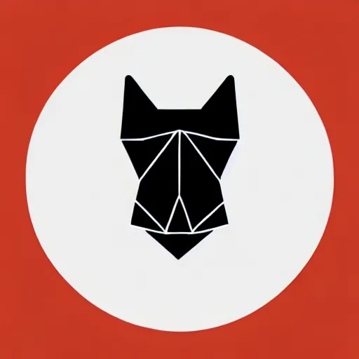 Image similar to minimal geometric dog logo by karl gerstner, monochrome, symmetrical