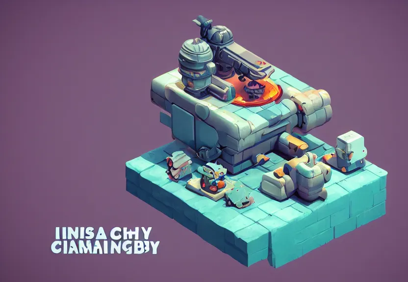 Prompt: isometric chubby cute cannon, clean, octane render, unreal engine, artstation