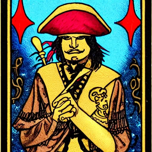 Image similar to tarot card of a pirate