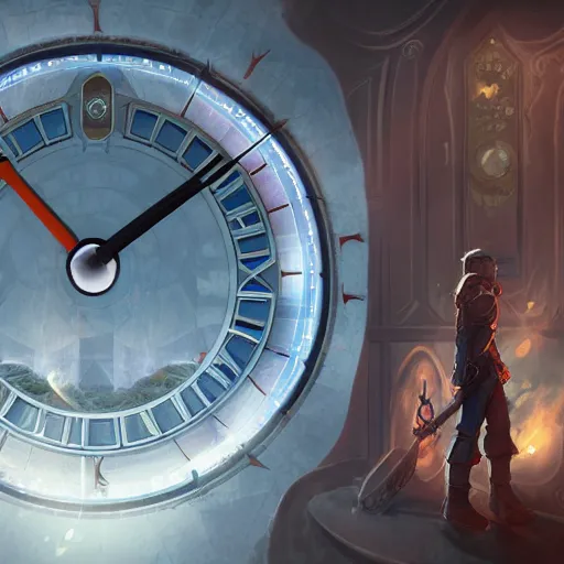 Image similar to clock of past, time of future, artstation