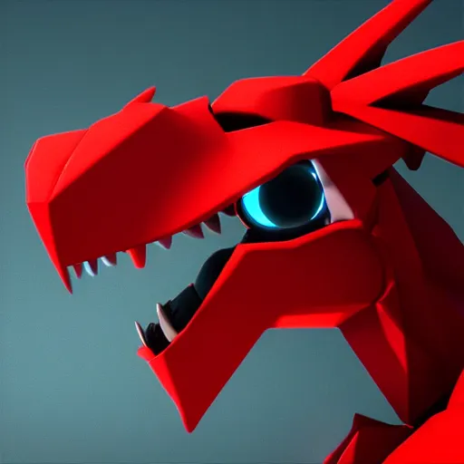 Prompt: an anthropomorphic robotic red dragon, bust profile picture commission on furaffinity, deviantart, unreal engine, octane render