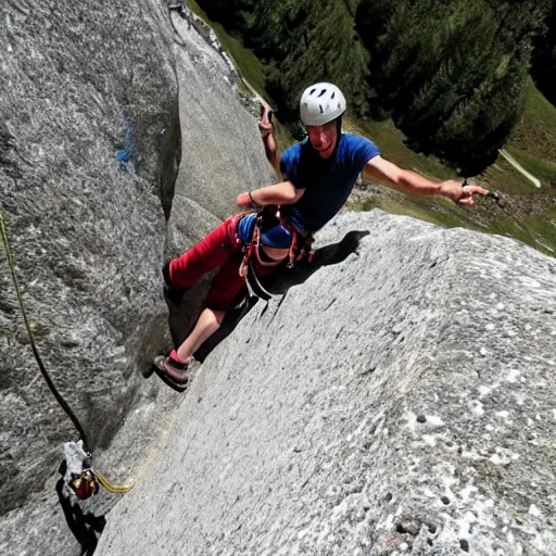 Prompt: rock climbing in the alps