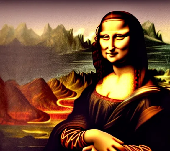 Prompt: A portrait of mona lisa smoking a giant joint, smoke, 8k, hyper-detailed, cinematic