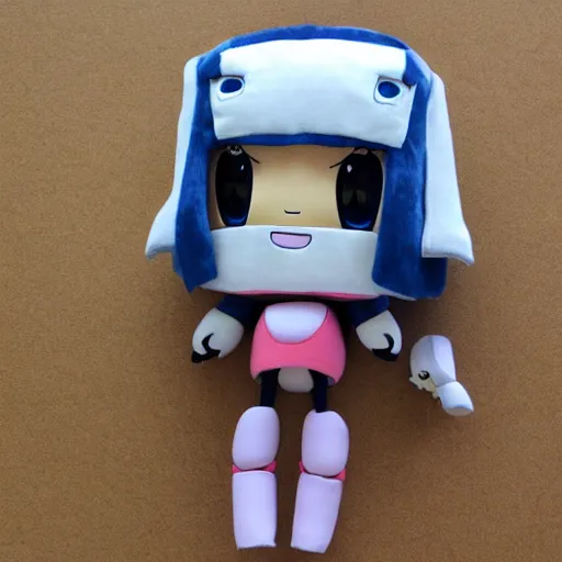 Prompt: cute fumo plush of a chibi robot guardian girl, anime girl