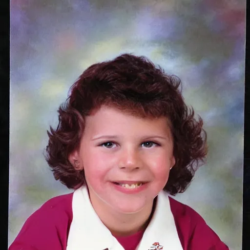 Image similar to tacky school portrait from the 80s, dusty old photo,