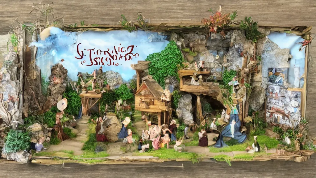 Prompt: storybook illustration unimpressive blessing diorama