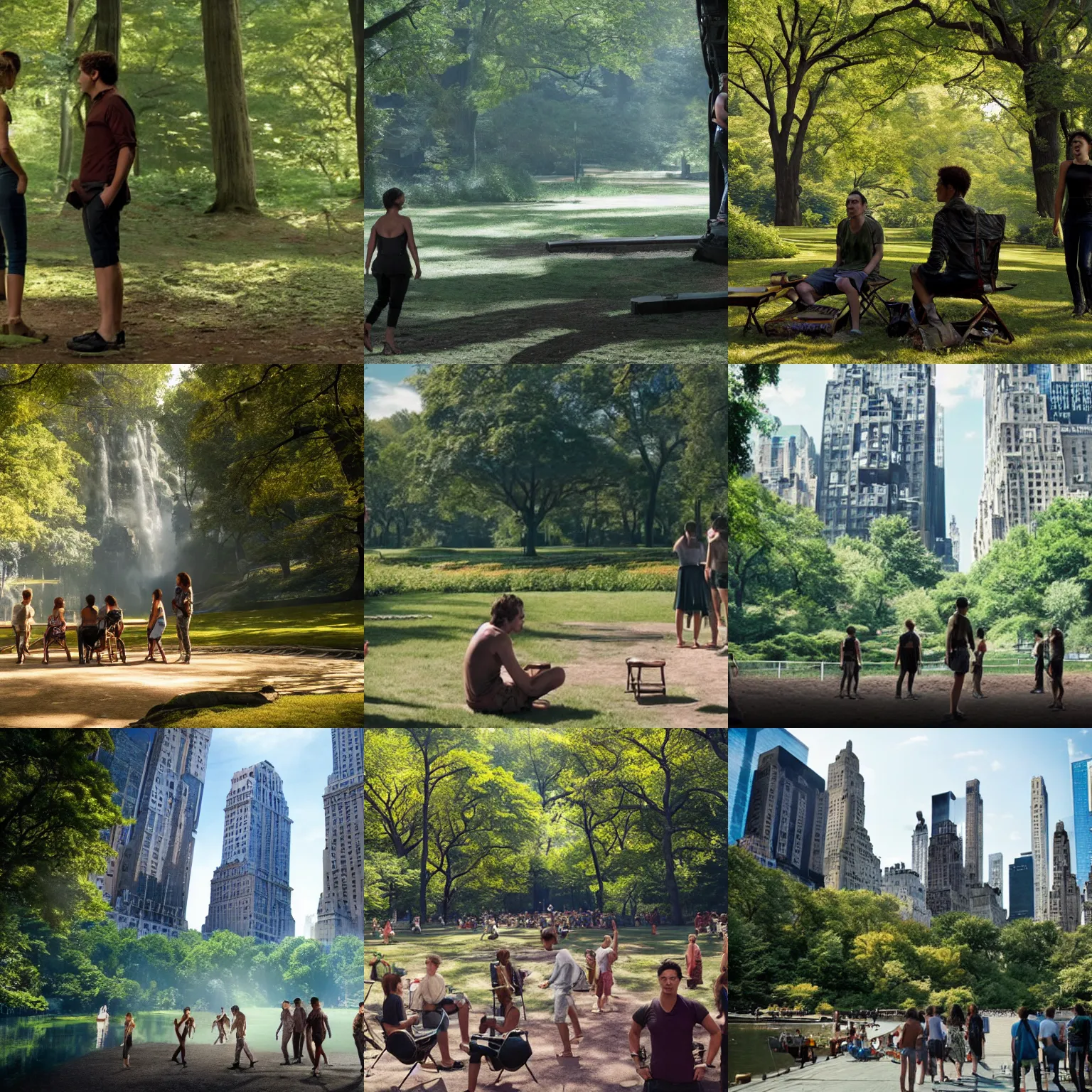 Prompt: Movie still of Central Park in the summer, The Expanse