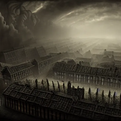 Image similar to the holocaust in roblox, photo from 1940s, very detailed, fantasy, dramatic, intricate, elegant, highly detailed, digital painting, artstation, concept art, smooth, sharp focus, illustration, art by Gustave Dore, octane render