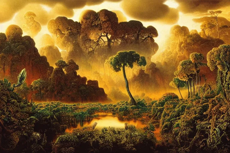 Image similar to landscape by ernst haeckel, david a. hardy, oyama kojima, phil koch, annie leibovitz, benoit mandelbrot, dan mumford, bruce pennington, mimmo rotella