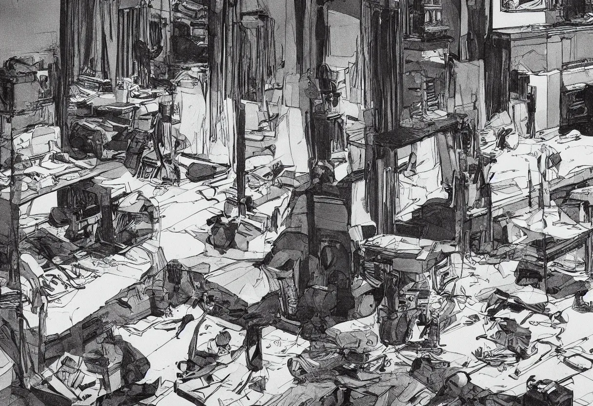 Prompt: high quality high detail cinematic graphic novel by gregory crewdson and francis bacon