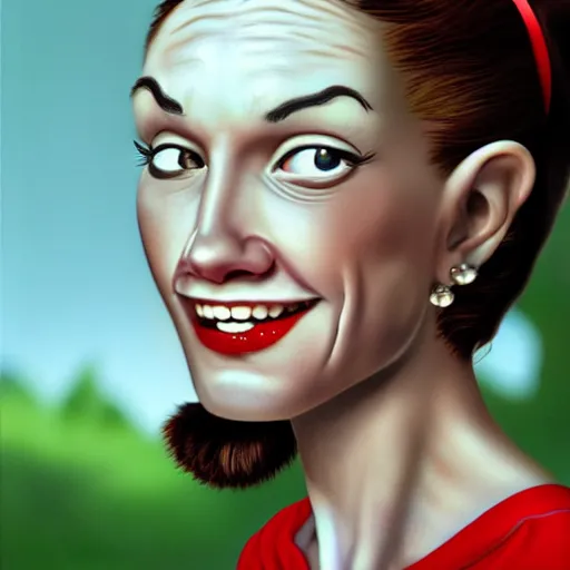 Image similar to olive oyl, photorealistic,