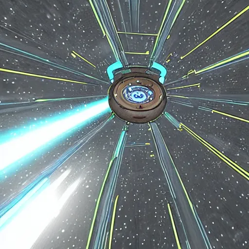 Prompt: a spaceship!! going into a wormhole!, 64-bit!!!