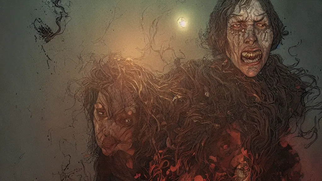 Image similar to a person conjuring!!! an image!!! from of noise!!!, by arthur rackham, marc simonetti, and diego gisbert llorens, cinematic closeup!!, accurate facial details, colorful, intricate, chaotic, fantasy realism, hopeful, 8 k render, volumetric lighting