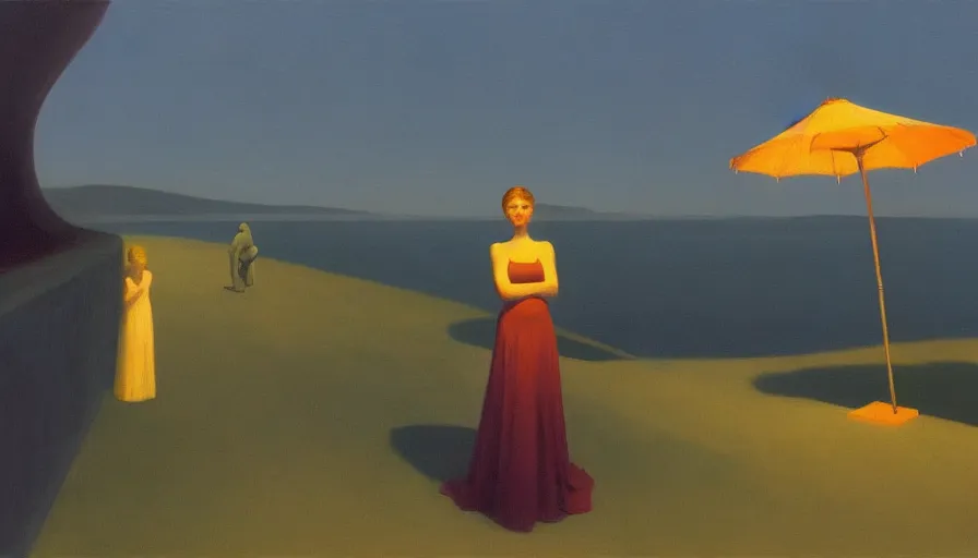 Image similar to an ethereal dream of a girl by edward hopper, james gilleard, zdzislaw beksinski, steven outram, hd, 8 k