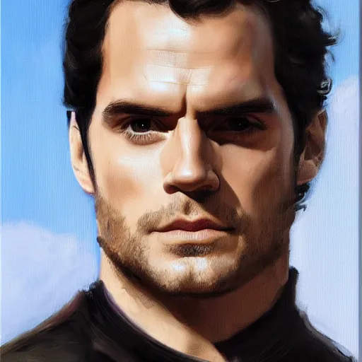 Prompt: henry cavill, oil on canvas, extremely handsome, artstation, masterpiece