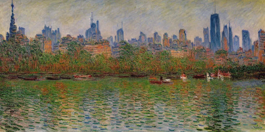 Prompt: São paulo painted by Claude Monet