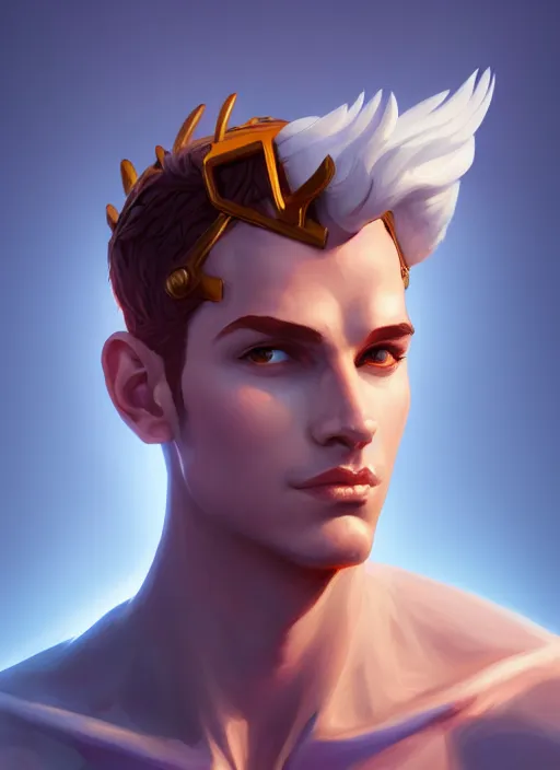 Image similar to the god hermes, male, portrait, sharp focus, digital art, concept art, dynamic lighting, subsurface scattering, photoreal, trending on artstation, by emylie boivin and rossdraws