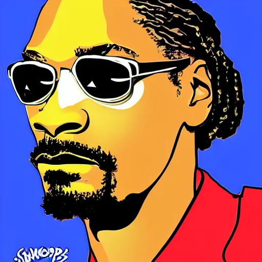 Prompt: snoop dogg from scaterred news paper, pop art