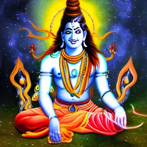 Image similar to lord shiva creating the multiverse, fantasy art