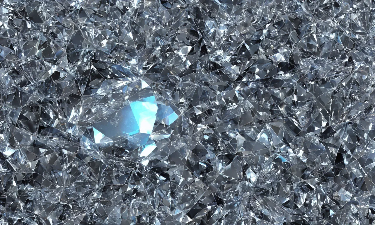 Image similar to crystalline structure of a diamond, octane render, unreal engine, ultradetailed, stylized as a 3 dimensional render