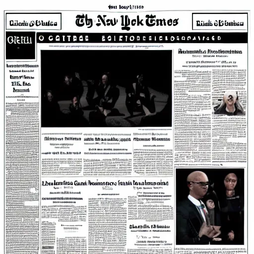 Prompt: the front page of the new york times, march 5 th 2 3 0 8