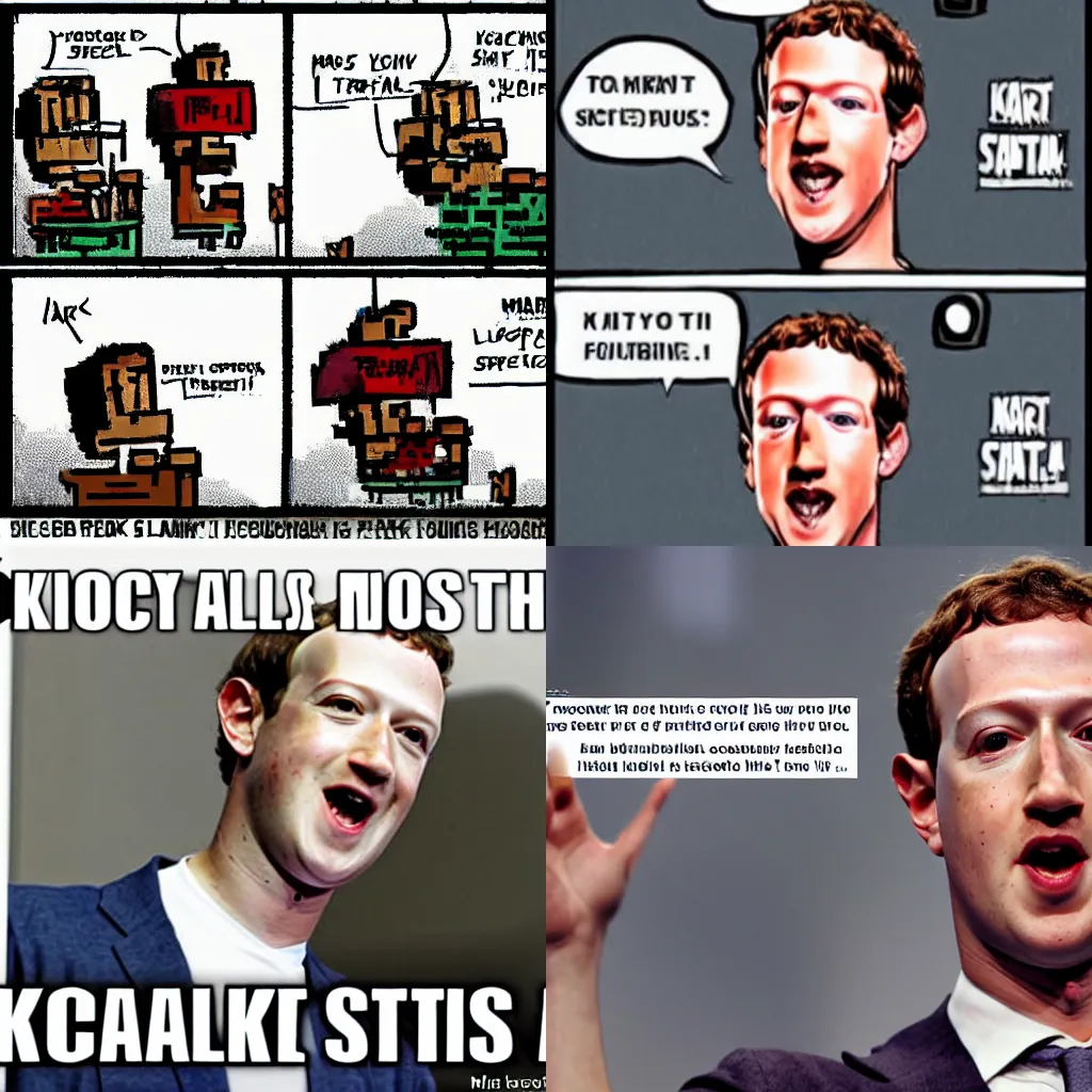 Prompt: mark zuckerberg this is sparta! kicked