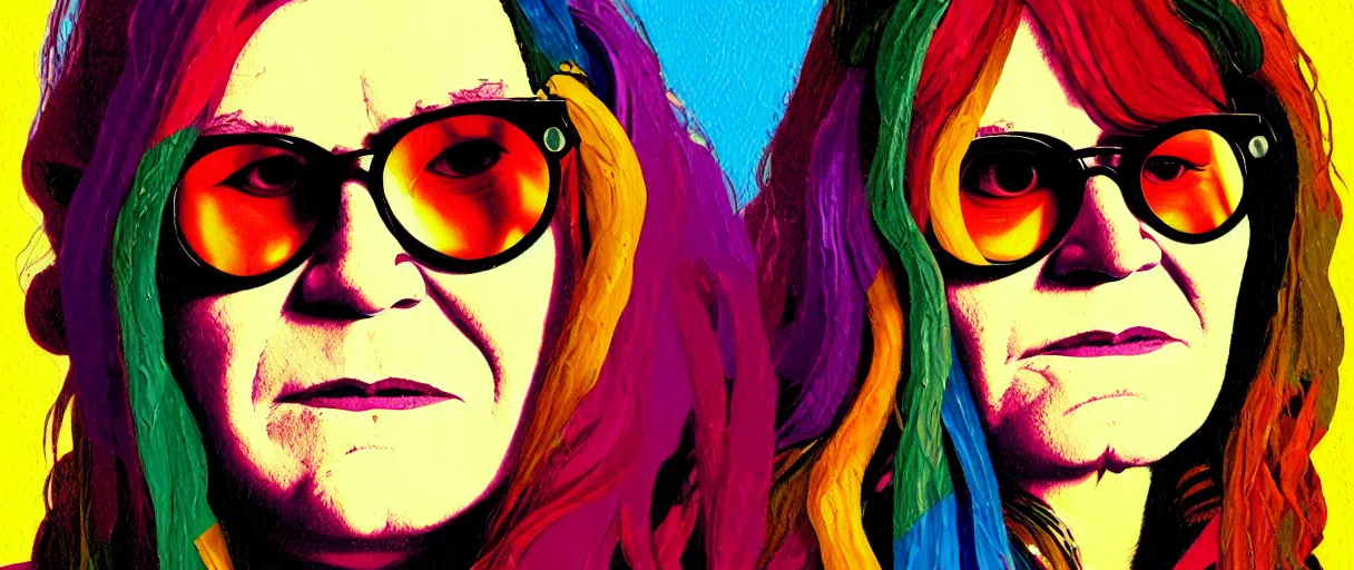 Prompt: colored oil painting character study of female janis joplin todd solondz, glasses, geek, introvert | vivid colors : storyboard, dramatic and emotional, concept design, realistic. by gabriel hardman, joe alves, j. todd anderson, chris bonura. cinematic atmosphere, detailed and intricate, perfect anatomy