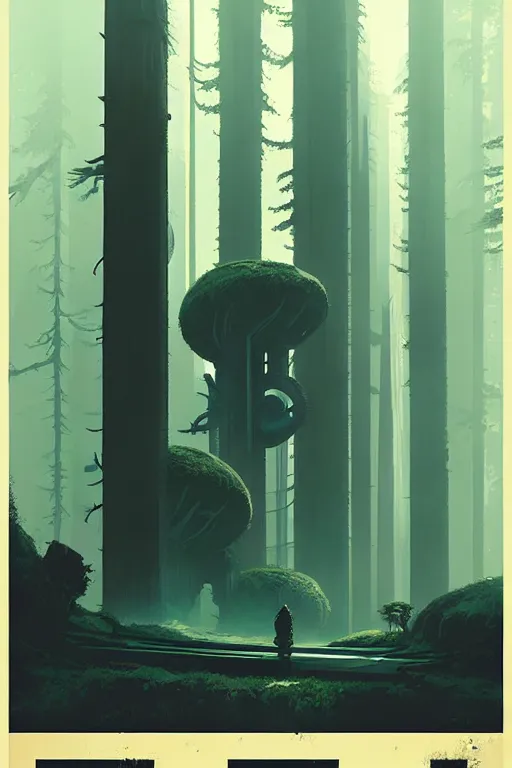 Image similar to greg rutkowski travel poster endor