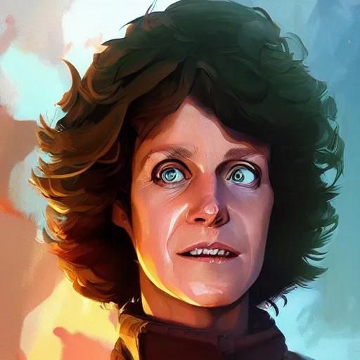 Image similar to ellen ripley from alien, game design fanart by concept artist gervasio canda, behance hd by jesper ejsing, by rhads, makoto shinkai and lois van baarle, ilya kuvshinov