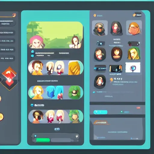 Image similar to Video game flat character introduction UI