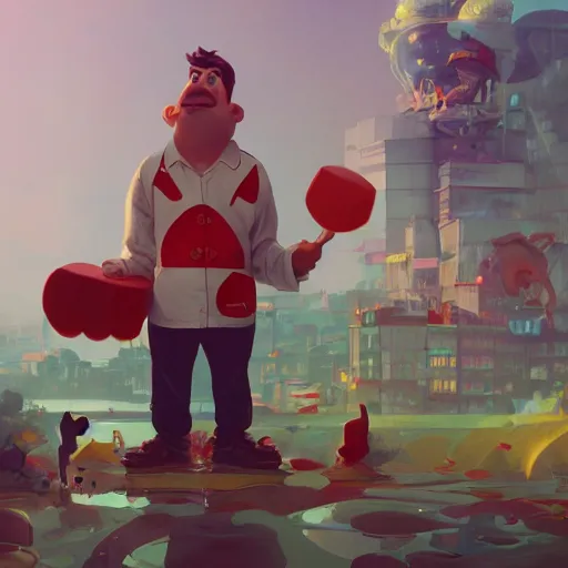 Prompt: the french toast man, cute pixar character, volumetric lighting, dynamic composition, fantasy, hyper detailed, ultra realistic, sharp focus, octane render, concept art by sachin teng and sergey kolesov and ruan jia and heng z