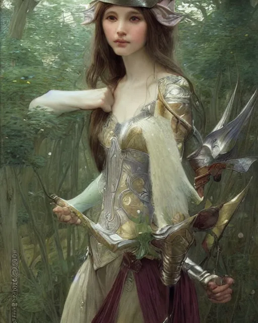 Image similar to a beautiful elf princess by Edgar Maxence and Ross Tran and Michael Whelan Jules Bastien-Lepage