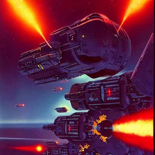 Image similar to war machines from a gate in hell, chris foss, john harris, beeple, wayne barlowe