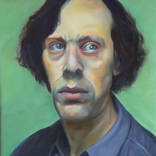 Image similar to Steven Spelberg as a surrealist painter, self portrait, professional
