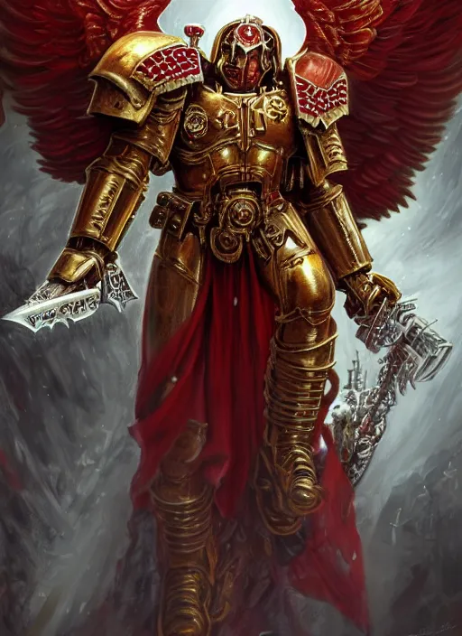 sanguinius primarch of the blood angels, golden armor | Stable ...