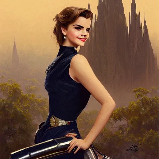 Image similar to A combination of Victoria Justice's and Grace Kelly's and Emma Watson's appearances as an astronaut, full body portrait, western, D&D, fantasy, intricate, elegant, highly detailed, digital painting, artstation, concept art, matte, sharp focus, illustration, art by Artgerm and Greg Rutkowski and Alphonse Mucha