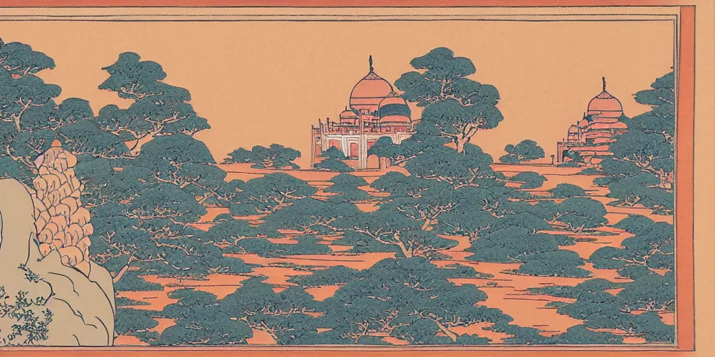 Image similar to i, Taj Mahal by Hokusai