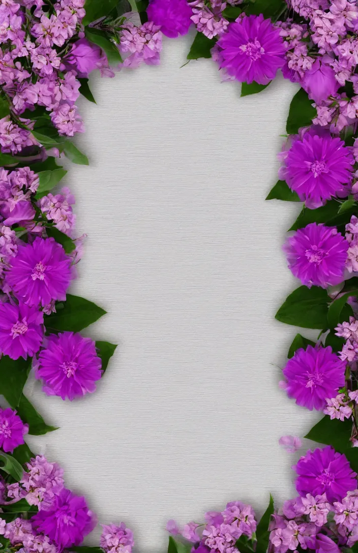 Prompt: bright cozy background image, soft pale - purple flowers, white background, dreamy lighting, background, photorealistic, printable, backdrop for obituary text, in memory, memorial