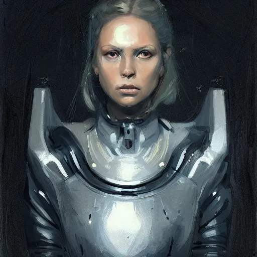 Image similar to portrait of a woman by greg rutkowski, she is about 3 0 years old, slavic, pretty, blond hair with two strans around her face, devastated expression, helplessness and denial, she is wearing a futuristic space gear, highly detailed portrait, digital painting, artstation, concept art, smooth, sharp foccus ilustration, artstation hq.