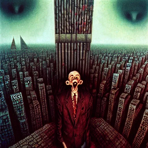 Image similar to 9 / 1 1 terror attack by otto dix, junji ito, hr ginger, jan svankmeyer, beksinski, claymation, hyperrealistic, aesthetic, masterpiece