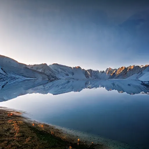 Image similar to an exploding lake in the alps, national geographic, photography