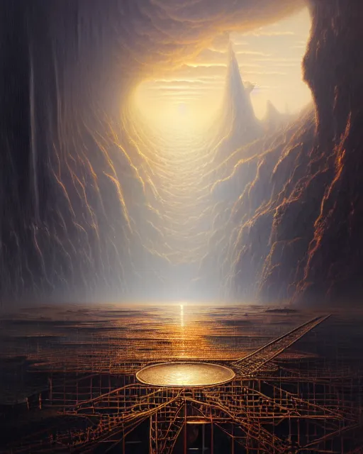 Prompt: a hyper - detailed 3 d render like a oil painting of the construction of a unified theory, surrealism!!!!! surreal concept art, lifelike, photorealistic, digital painting, aesthetic, smooth, sharp focus, artstation hd, by greg rutkowski, bruce pennington, valentina remenar and asher duran,