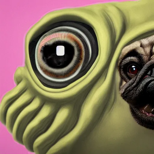 Image similar to A tardigrade with the eyes and mouth of a pug, national geographic-file-photograph, paywall-content, premium-award-winning, trending on artstation