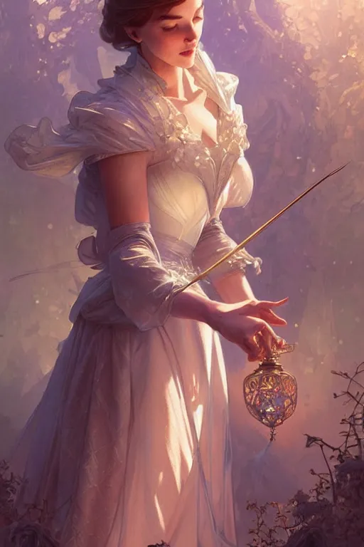 Prompt: cinderella, D&D, fantasy, intricate, elegant, highly detailed, digital painting, artstation, concept art, matte, sharp focus, illustration, art by Artgerm and Greg Rutkowski and Alphonse Mucha