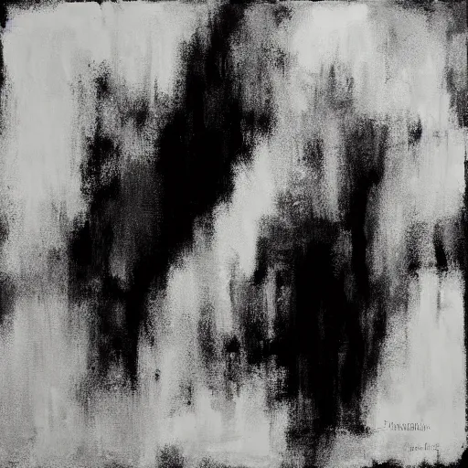 Image similar to a solemn simulacrum, trending on artstation, masterpiece, abstract black and white painting