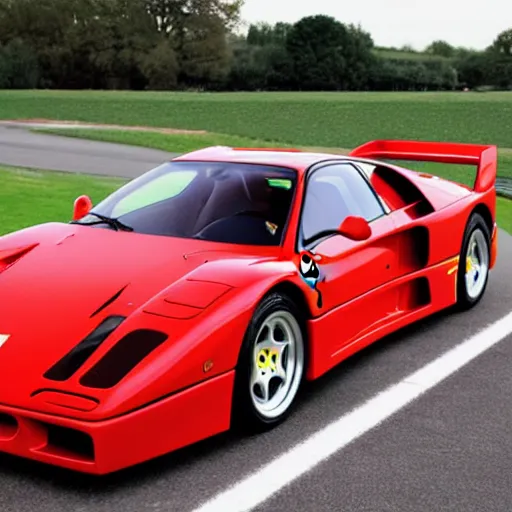 Prompt: Ferrari F40 if it were manufactured in the 2006 production year, 2006 Ferrari F40, wide angle exterior 2006